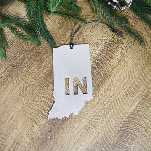 Indiana Metal Ornament  Christmas Tree Decor  Indiana  Christmas Ornament  Tree Ornament  Christmas - State - Ornament - Home