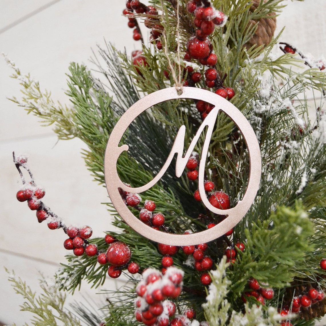 Initial Metal Ornament Christmas Tree Decor Initial Etsy Denmark