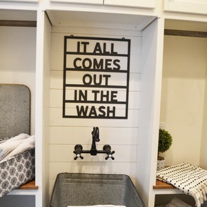 It all comes out in the wash Metal Sign Clothes Laundry Metal Sign Laundry Room Decor Modern Metal Sign-Simply Inspired-Home Decor image 4