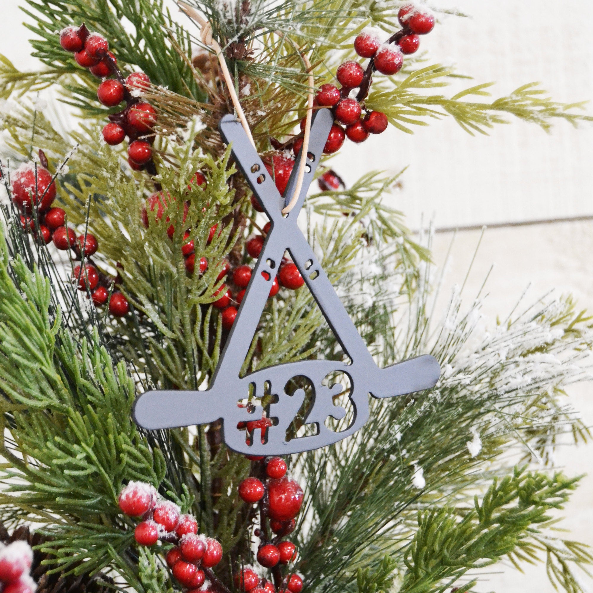Hockey Metal Ornament Christmas Tree Decor Hockey Ice Etsy