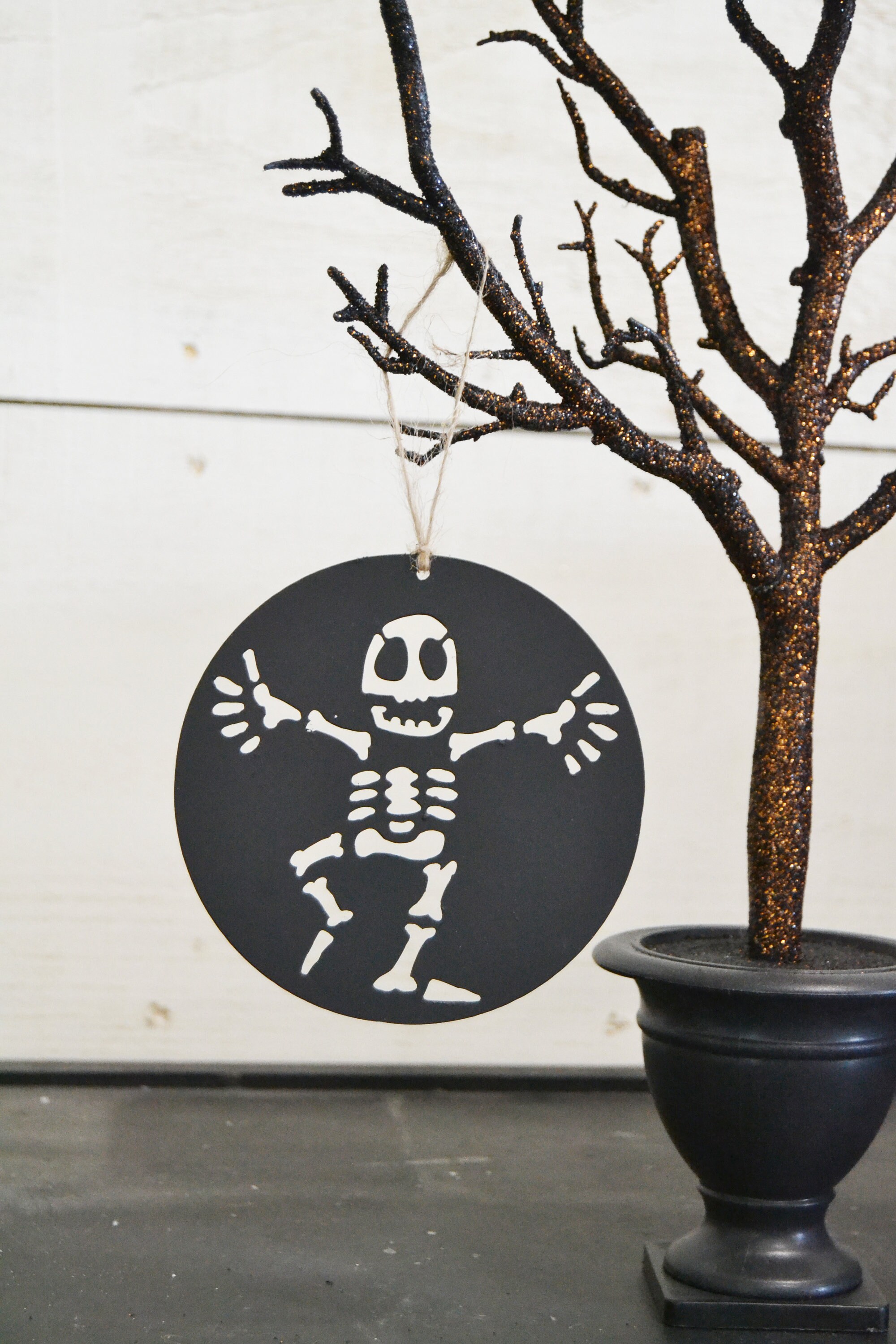 Skeleton Metal Ornament Halloween Tree Decor Skeleton Etsy
