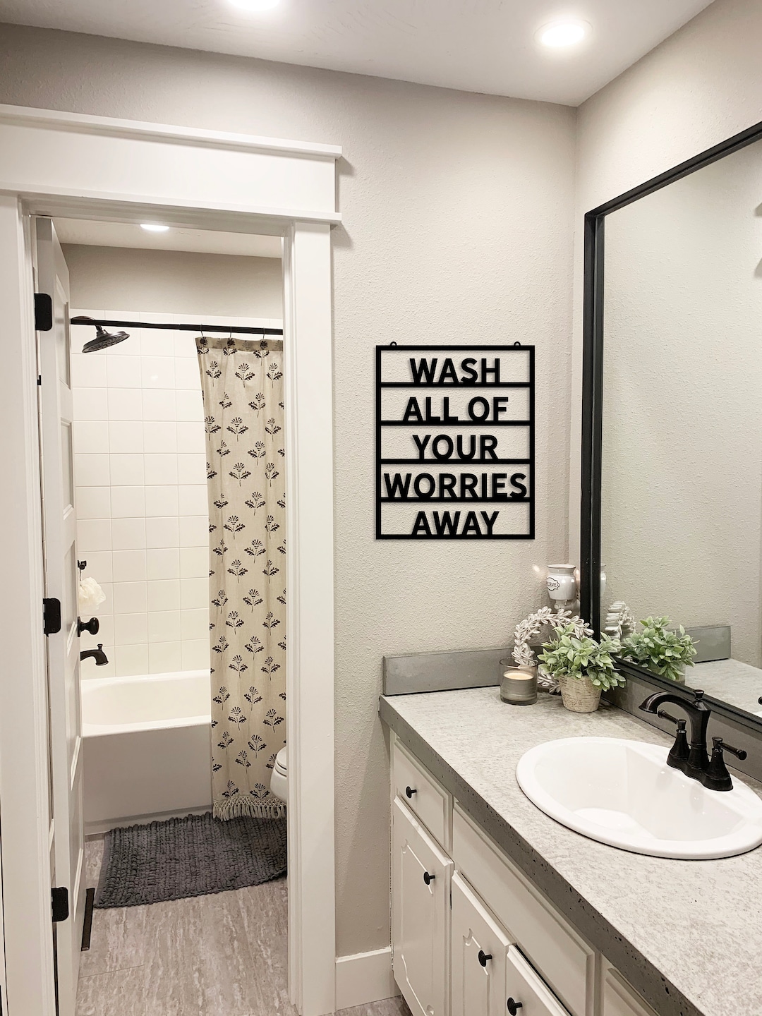 Wash All of Your Worries Away Metal Sign Bathroom Bath Wash Shower ...