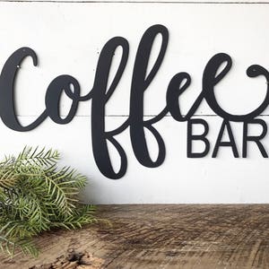 Coffee BAR Metal Sign Metal Wall Art Coffee Bar Sign Metal Words-Coffee Station-Metal Signs-Coffee Mug-Mug Rack-Simply Inspired-Kitchen image 6