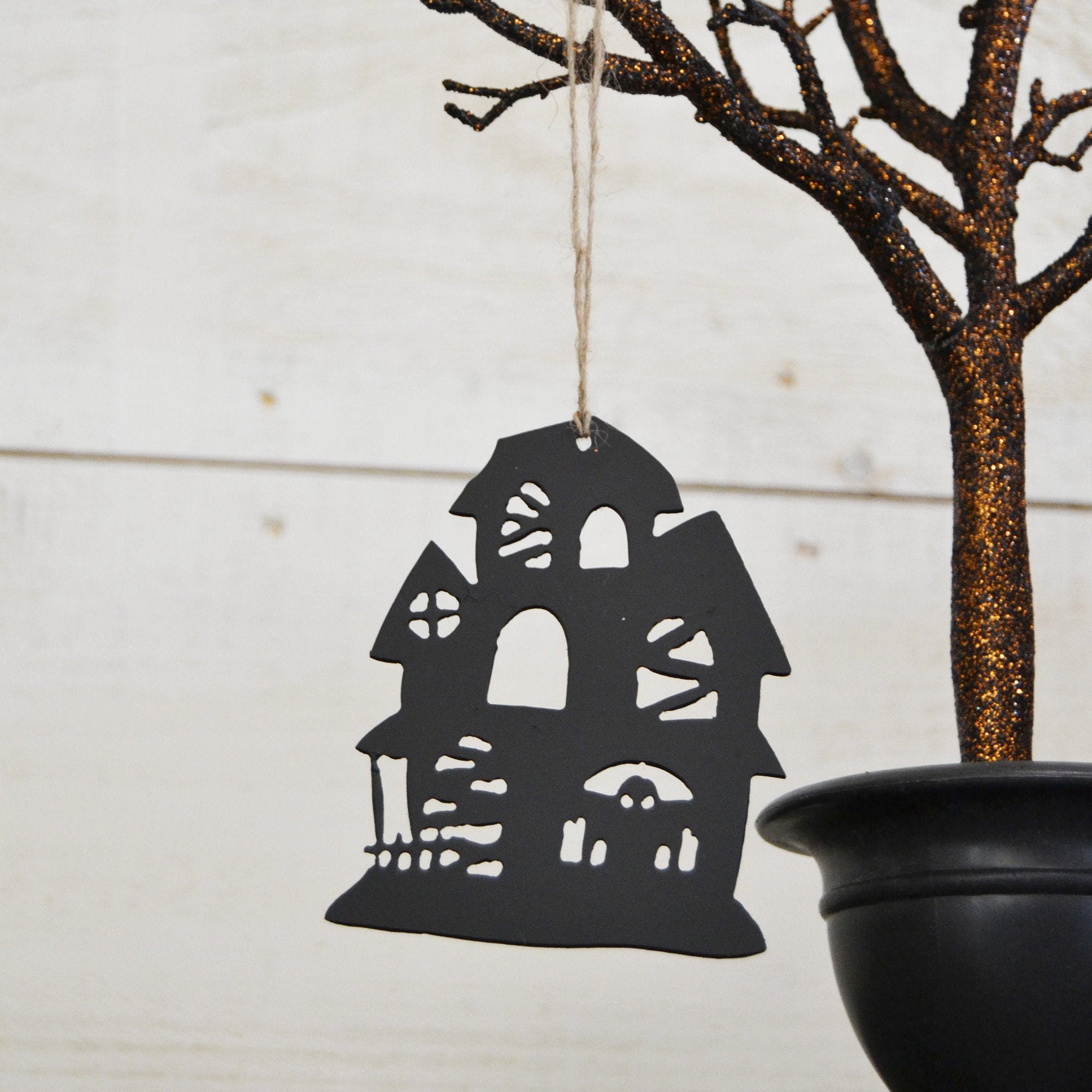 Haunted House Metal Ornament Halloween Tree Decor Haunted Etsy
