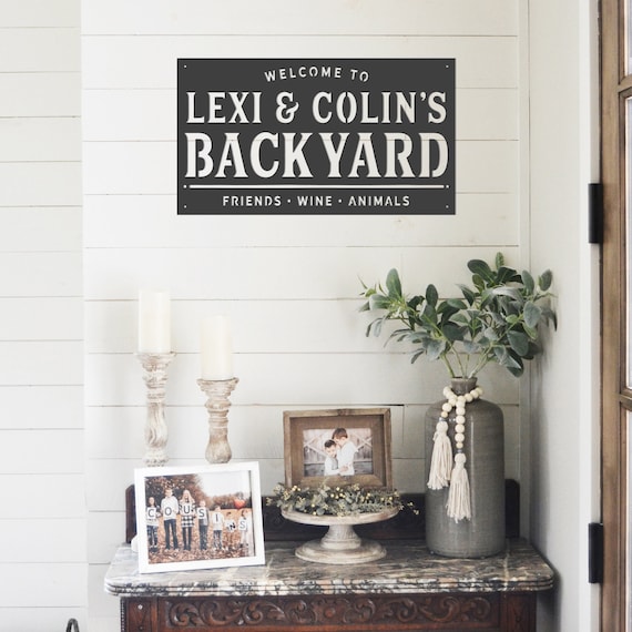 Personalized Backyard Backyard Sign Memories Metal Sign Etsy