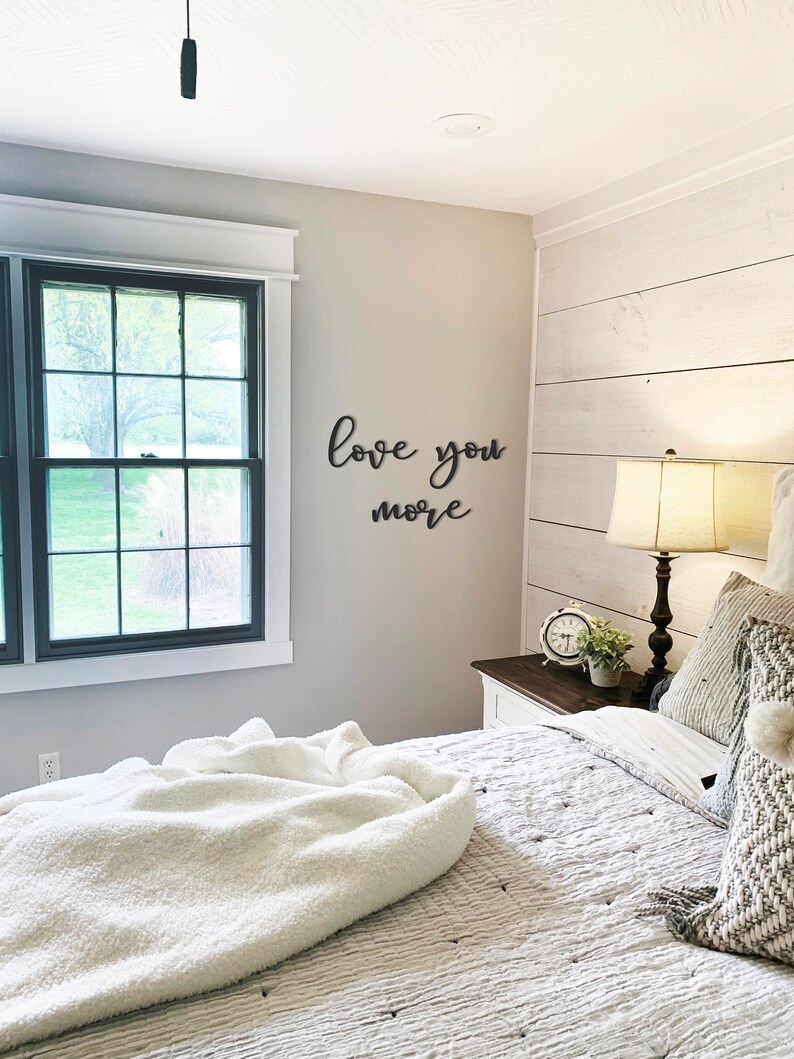 Love You More Metal Words Love Sign Metal Wall Art Etsy