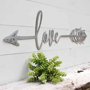 Love Arrow Metal Sign Metal Wall Art Love Sign Metal Wall Decor Metal ...