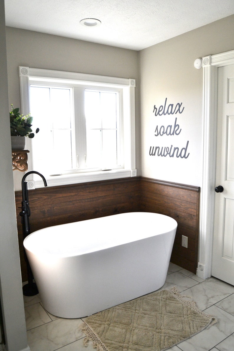 Relax Soak Unwind relaxation bubble bath Metal Wall Art Etsy
