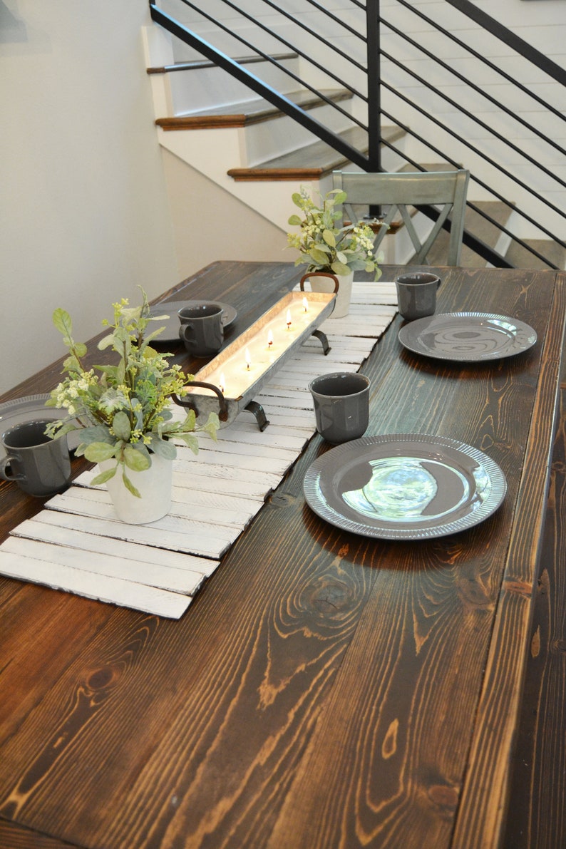 Wooden Table Runner Rustic Home Decor Tabletop Centerpiece Etsy