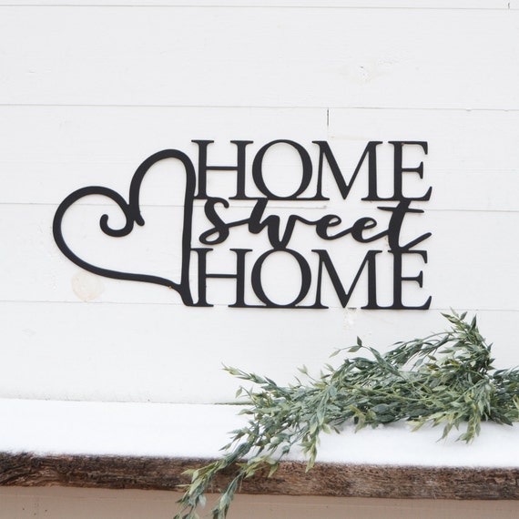 Home Sweet Metal Sign Wall Art Heart