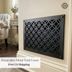 Modern vent cover installed on wall with minimal interior home design aesthetic