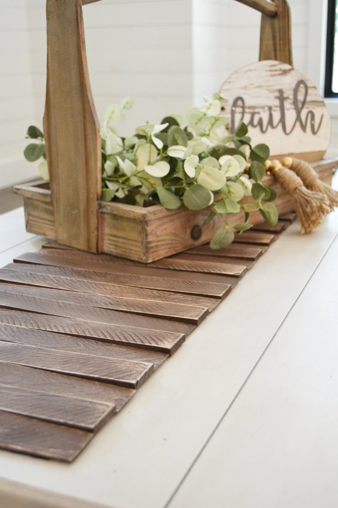 Wooden Table Runner Rustic Home Decor Tabletop Centerpiece Etsy