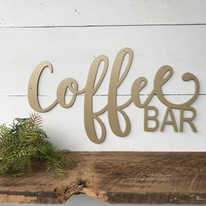 Coffee BAR Metal Sign Metal Wall Art Coffee Bar Sign Metal Words-Coffee Station-Metal Signs-Coffee Mug-Mug Rack-Simply Inspired-Kitchen image 9