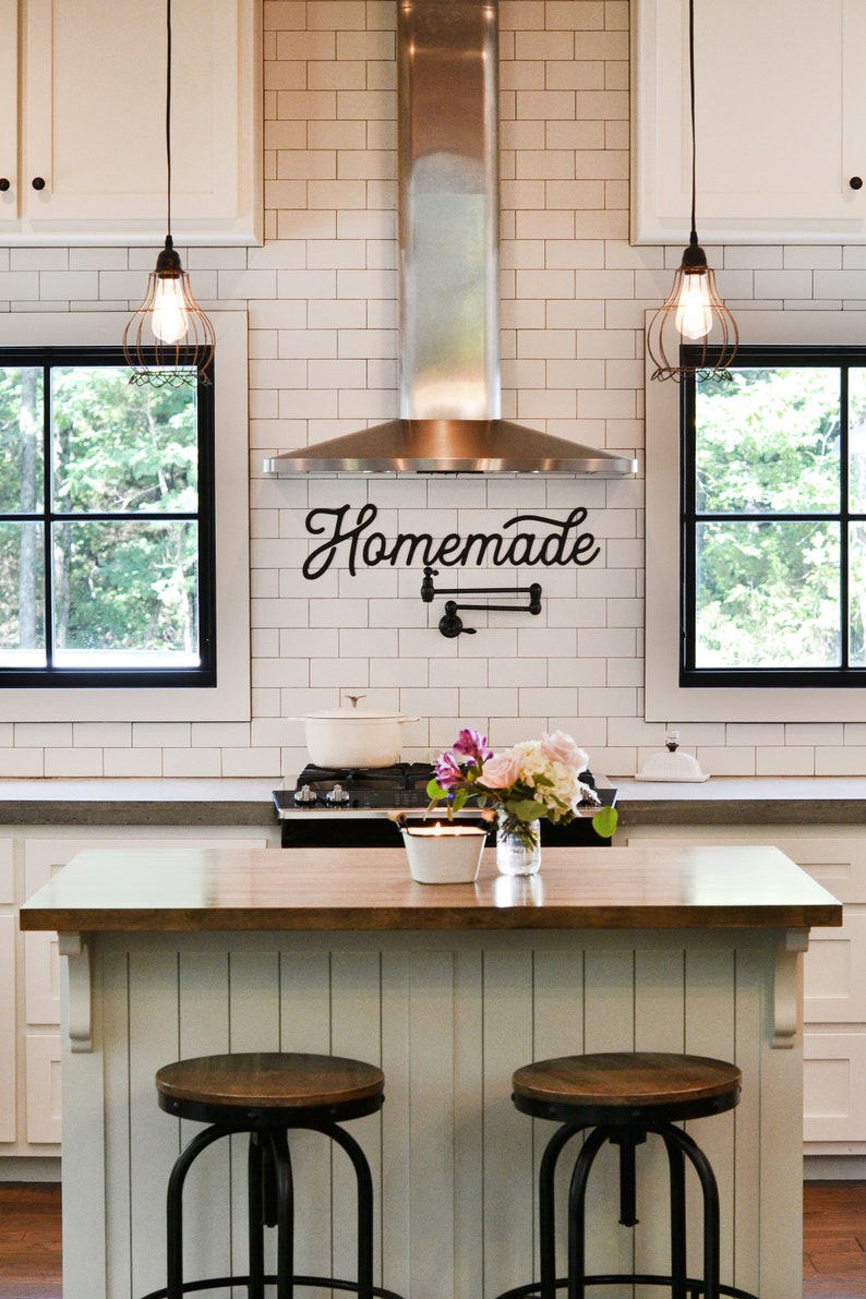 Homemade Metal Sign Retro Homemade Sign Metal Wall Art Homemade Sign Metal Words-Metal Wall Decor Simply Inspired-Farmhouse Kitchen image 2