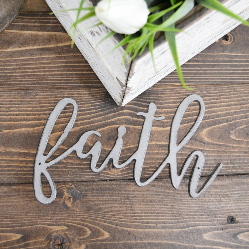 Faith Metal Sign Wall Art Words Decor Signs Gift Simply Inspired Inspiration - Faith Metal Wall Art Faith Metal Sign Wall Art Words Decor Signs Gift Simply Inspired Inspiration - Faith Metal Wall Art