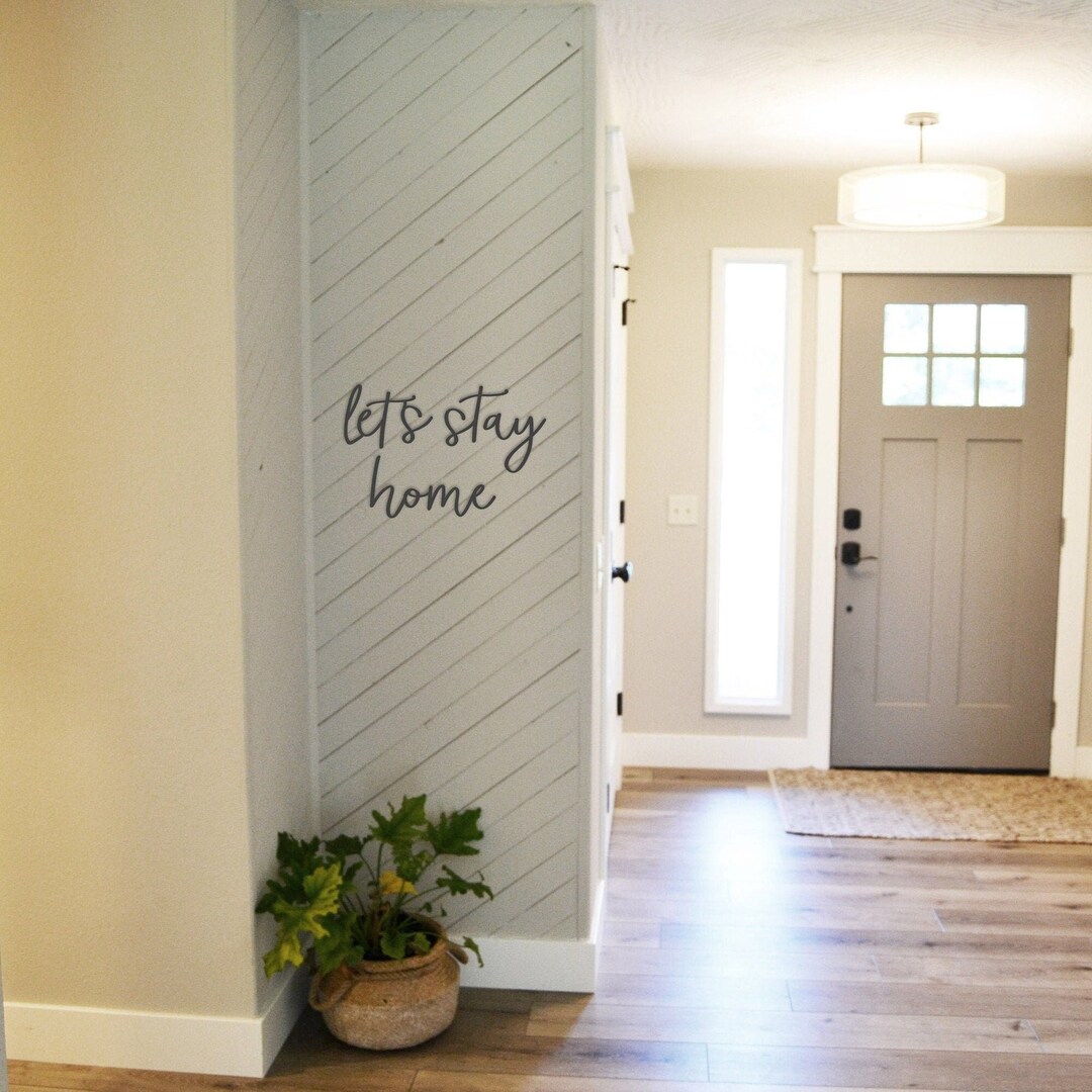 Let's Stay Home Metal Wall Art Home Sign Metal Home Wall Decor Metal