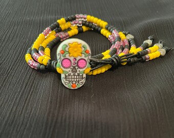 Best Seller Dia De Los Muertos Bracelet Day of the Dead Skull