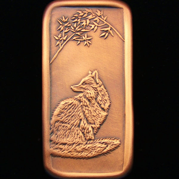 Fox Cabinet Pull, Facing Left, 1.5" x 3", Copper