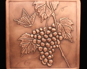 Vineyard Tile, 9" x 9" x 1/4, Copper