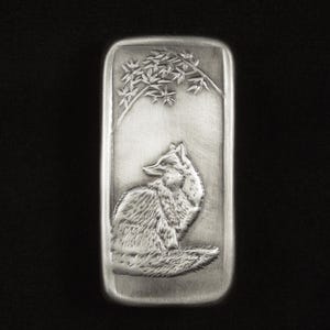 Fox Cabinet Pull, Nickel Silver, Facing Left, 1.5" x 3".