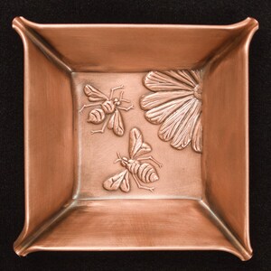 Bees Handcrafted Catchall/Jewelry Tray, 4" x 4",  BER44