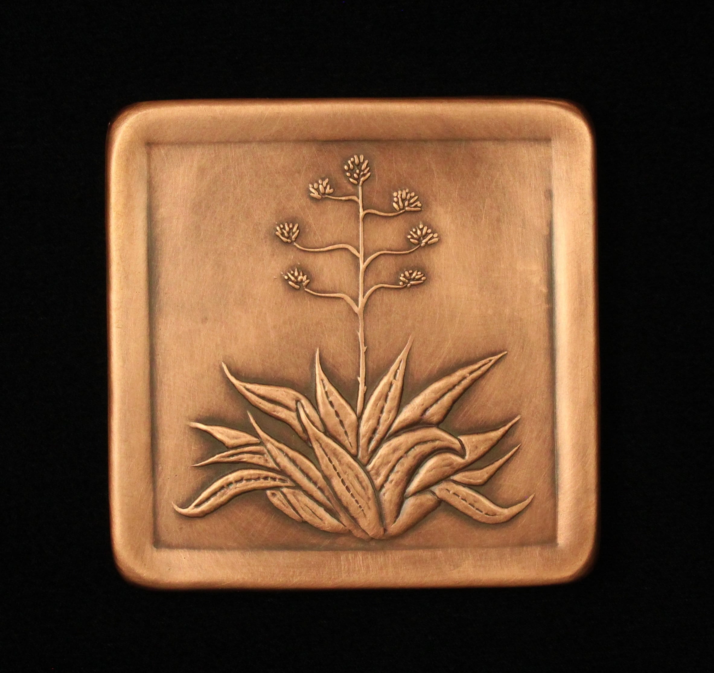 Agave Tile, 4" x 4", Copper.  AGT44