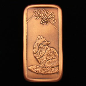 Fox Cabinet Pull, Facing Right, 1.5&quot; x 3&quot;, Copper