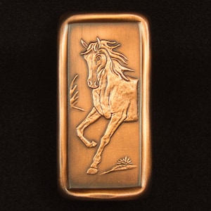 Horse Cabinet Pull, Facing Left, 1.5" x 3", Copper