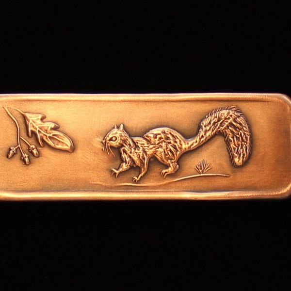 Squirrel Drawer Pull, Facing Left, Center to Center 3", Copper, 4.5" x 1.5"