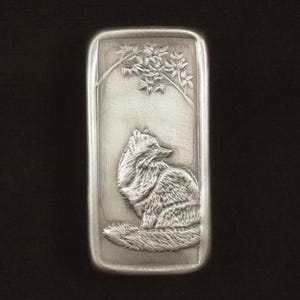 Fox Cabinet Pull, Nickel Silver, Facing Right, 1.5" x 3".