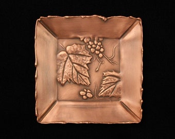 Vineyard Art Tile/Tray, 4" x 4", Copper, Personalization Available.