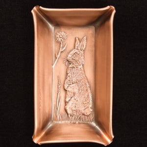 Rabbit Handmade Mini Ring Tray Facing Left, 2" x 3.5", RAMRL23