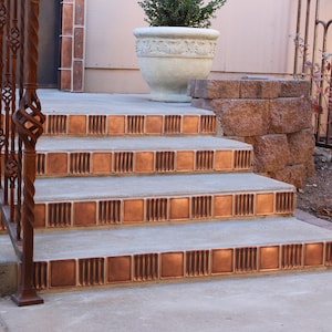 Fluted Tile, 4&quot; x 4&quot;, Copper, Sold Individually