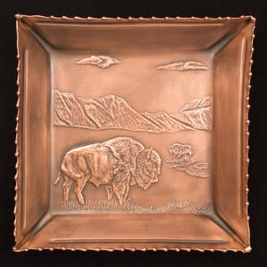 Bison Valet Tray, 7&quot;x 7&quot;, Personalization Available