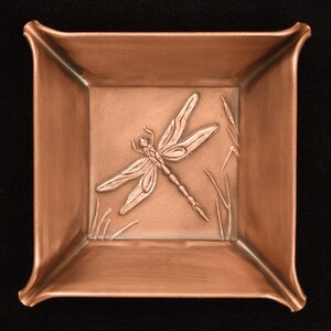 Dragonfly Handcrafted Catchall/Jewelry Tray, 4" x 4", DFR44