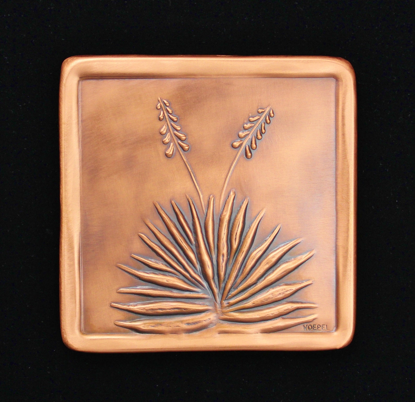 Yucca Tile 6 X 6 X 1/4 Copper Etsy