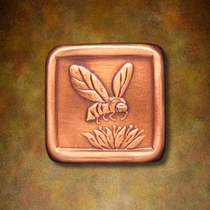 Bee Knob #1, Copper, 1.5" x 1.5"