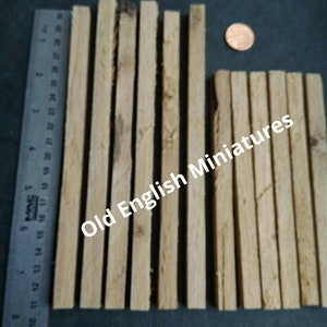 dollhouse, real miniature vintage oak beams for all types of miniature building projects like model making, architectural models, fairy houses, dollhouse garden, dioramas, handcrafted by Old English Miniatures from a extremely old reclaimed oak beam, sizes: 6 x 195mm x 10 x 10mm, and 6 x 150mm  x 10 x 10mm, great for many different miniature projects like Art, wood mosaics,  Tudor doll house, farmhouse doll house,  available from my Etsy store