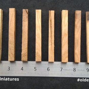 Dolls house miniature real solid vintage oak rough sawn beams and posts, 12 pieces, 4" inch long,doll farmhouse, model making, Art and craft