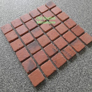 Vintage Terracotta Style Miniature Floor Tiles, 1:12 Scale, 80 to 100 years old