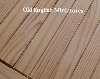 Dolls house real solid miniature vintage Pine floor boards, Hand bevelled edge, fairy house, dolls farmhouse, model making, dollshouse floor