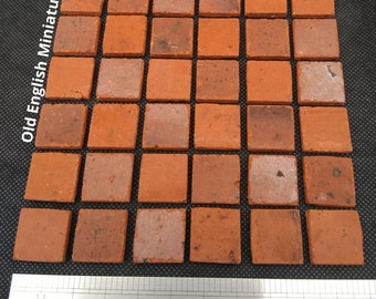 Dolls house Real vintage miniature terracotta style floor, over 70 years old, model railways, fairy house, Mosaics, slate mosaics, Arts