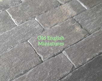 Real vintage miniature slate floor over 80 years old for dolls house floors, model railway, miniature building, mosaics, dioramas, crafts