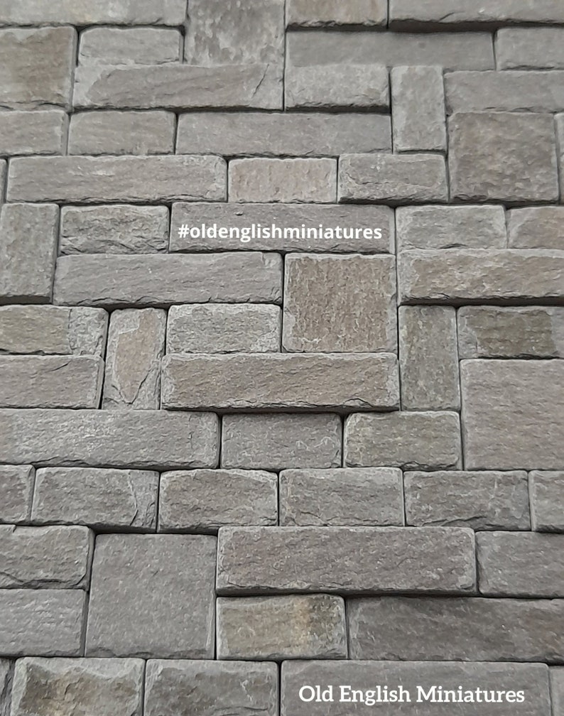 Real miniature vintage rustic slate slips for doll house flooring and walls or any miniature building projects like model making architectural models, model castle,  hand crafted and hand split using traditional age old methods by Old English Miniatures from reclaimed vintage slate over 100years old, available from my Etsy store