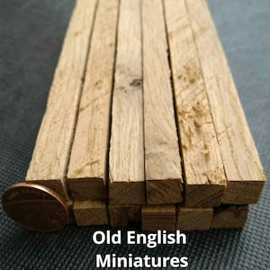 haunted doll house, real miniature vintage rustic oak beams, ideal for many miniature building projects like model making, architectural models, fairy houses, bird houses, dioramas,  handcrafted by Old English Miniatures from a reclaimed vintage beam, great for many different miniature projects like Art, wood mosaics, Tudor doll house, farmhouse dollhouse, sizs: 12 x 6 x 195mm + 6 x 150mm x 10 x 10mm, custom sizes  available,  available from my Etsy store
