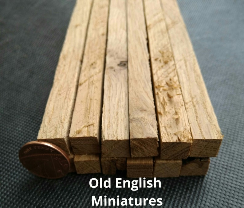 haunted doll house, real miniature vintage rustic oak beams, ideal for many miniature building projects like model making, architectural models, fairy houses, bird houses, dioramas,  handcrafted by Old English Miniatures from a reclaimed vintage beam, great for many different miniature projects like Art, wood mosaics, Tudor doll house, farmhouse dollhouse, sizs: 12 x 6 x 195mm + 6 x 150mm x 10 x 10mm, custom sizes  available,  available from my Etsy store
