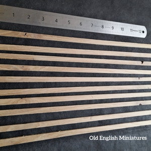 Tudor Dolls house miniature real vintage solid oak planks / boards, 10 pieces, 14" inch/ 350mm long x 10mm/ 3/8" inch wide, dolls house ,