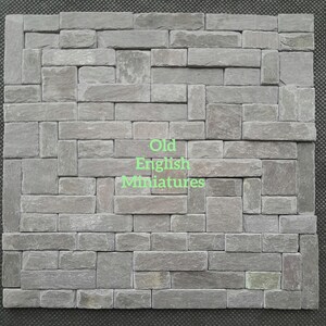 Real miniature vintage rustic slate slips for doll house flooring and walls or any miniature building projects like model making architectural models, model castle,  hand crafted and hand split using traditional age old methods by Old English Miniatures from reclaimed vintage slate over 100years old, available from my Etsy store