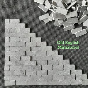 BULK BUY, 10 PACKS of Real miniature slate  slips, new look 3D wall effect,a total of 1000 pieces, dolls house, fairy house, model making,