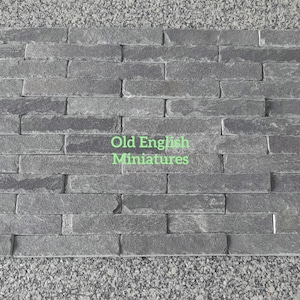 Dolls house, real vintage miniature slate brick slips, 3d wall, fairy house, dolls farmhouse, model making, model castle, Mosaics, Art